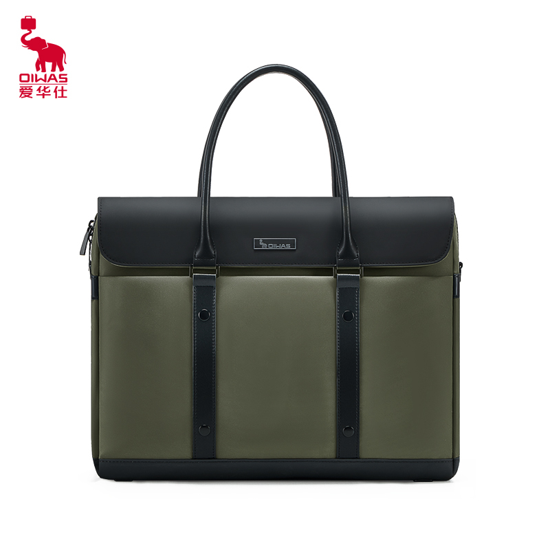 爱华仕(OIWAS) 公文包 男士手提包轻奢拼接15.6英寸电脑包 OCG3136（单位：个） 岩石绿